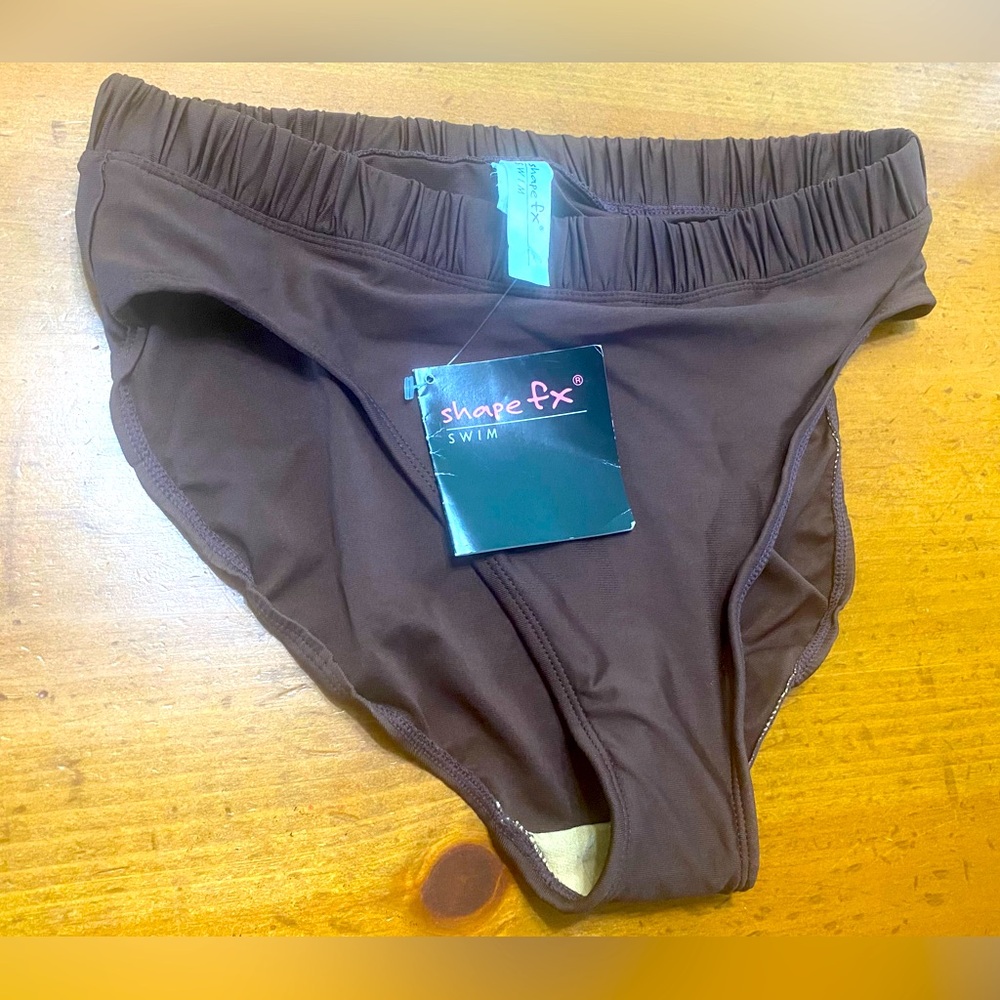 NWT New Brown Shape FX Bikini Bottoms Size 10